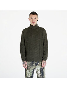 Pánsky sveter Nike Life Men's Cable Knit Turtleneck Sweater Cargo Khaki