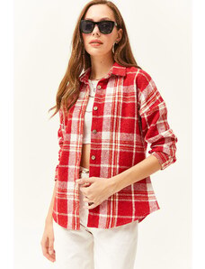 Olalook Women's Red Plaid Lumberjack Shirt