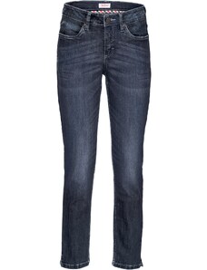 bonprix Komfort-strečové džínsy s rozparkom, 7/8, farba modrá, rozm. 34