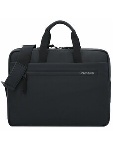 Elegantná pracovná taška / batoh Calvin Klein - Rubberized Slim Conv Laptop Bag / Backpack - 001/BAX Black (CK)