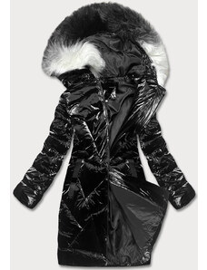 Z-DESIGN Čierna dámska zimná bunda s kapucňou (H-1105/01)