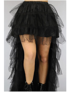 Vrstvená asymetrická čierna gotická maxi sukňa N20269