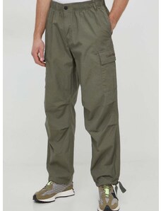 Bavlnené nohavice Calvin Klein Jeans zelená farba,strih cargo,J30J324692