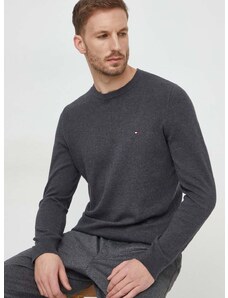 Bavlnený sveter Tommy Hilfiger šedá farba, tenký, MW0MW32026