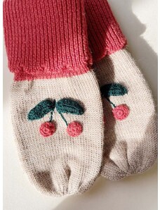 Detské vlnené rukavice Konges Sløjd béžová farba