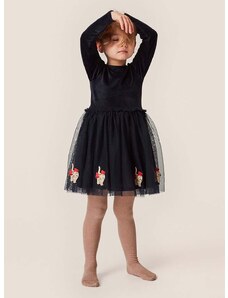 Dievčenské šaty Konges Sløjd tmavomodrá farba, mini, áčkový strih