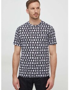 Bavlnené tričko Armani Exchange pánske, čierna farba, vzorovaný, 3DZTJW ZJH4Z