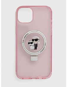 Puzdro na mobil Karl Lagerfeld iPhone 15 Plus / 14 Plus 6.7'' ružová farba