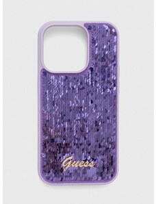 Puzdro na mobil Guess iPhone 14 Pro 6.1" fialová farba