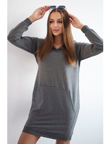 Fashionweek Dámske šaty mikinové pohodlné teplákové šaty s kapucňou K67292