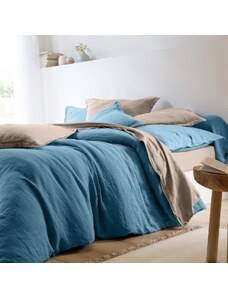 Blancheporte Jednofarebná posteľná bielizeň, zn. Colombine, zapratý ľan modrá 220