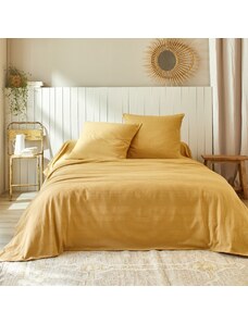 Blancheporte Jednofarebná tkaná prikrývka na posteľ, bavlna medová 065