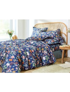Blancheporte Bavlnená posteľná bielizeň Kelly s potlačou kvetín nám.modrá 090