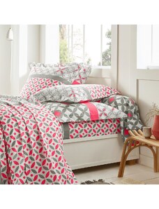 Blancheporte Bavlnená posteľná bielizeň Marlow s geometrickým vzorom sivá/koralová 220