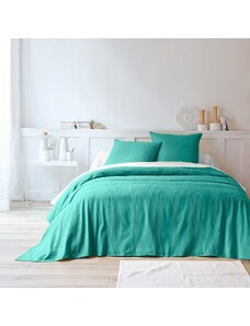 Blancheporte Jednofarebná tkaná prikrývka na posteľ, bavlna smaragdová 065