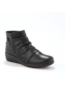 Blancheporte Vysoké topánky s plisovaním z 2 materiálov, čierne čierna 038