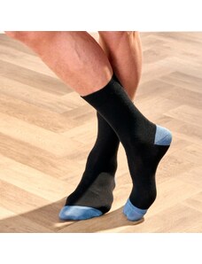Blancheporte Súprava 5 párov ponožiek s farebnou pätou a špičkou čierna 050