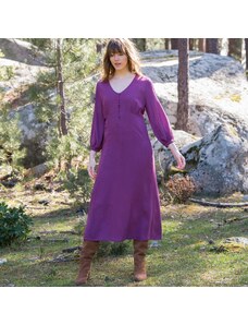 Blancheporte Jednofarebné šaty s 3/4 rukávmi purpurová 052