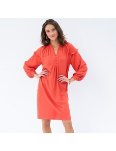 Blancheporte Jednofarebné rovné šaty z recyklovaného polyesteru papriková 044