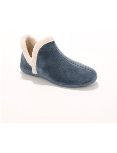 Blancheporte Domáca zamatová obuv s hrejivou podšívkou modrá 040