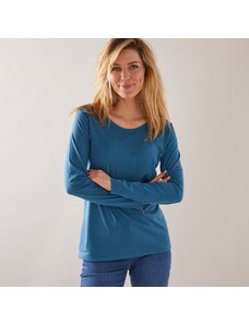 Blancheporte Jednofarebné tričko s dlhými rukávmi modrá 050