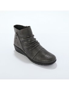 Blancheporte Vysoké topánky so skladmi, vložený vzor krokodílej kože sivá 039