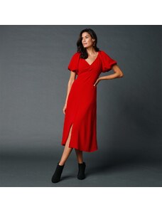 Blancheporte Dlhé šaty s nariasením červená 048