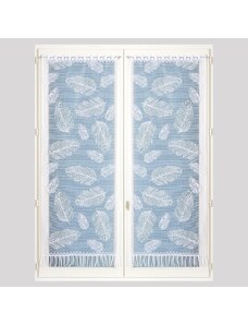 Blancheporte Rovná vitrážová záclona s motívom pierok, pre garnižovú tyč, pár biela 044