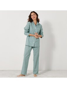 Blancheporte Flanelové pyžamo s potlačou "roziet" svetlozelená 036