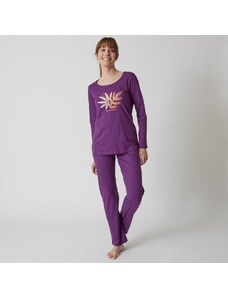 Blancheporte Pyžamo s dlhými rukávmi a motívom "au naturel" fialová 044