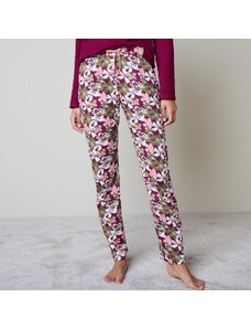 Blancheporte Pyžamové nohavice s celopotlačou kvetín bordó/ružová 044