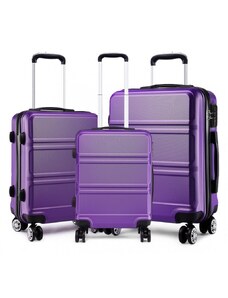 Konofactory Fialová sada luxusných kufrov s TSA zámkom "Travelmania" - veľ. M, L, XL