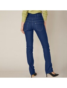 Blancheporte Rovné džínsy s vysokým pásom, pre vyššiu postavu tmavomodrá 050
