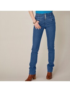 Blancheporte Rovné džínsy s vysokým pásom, pre vyššiu postavu denim 038