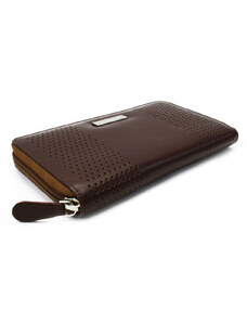 Arwel Tmavo hnedá dámska kožená zipsová peňaženka Melinda