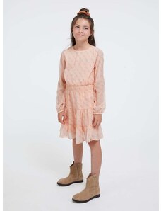 Dievčenské šaty Guess oranžová farba, mini, áčkový strih