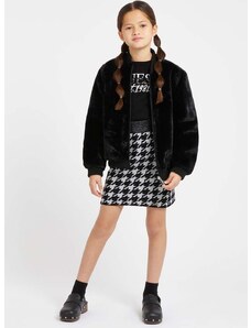 Dievčenská sukňa Guess čierna farba, mini, rovný strih