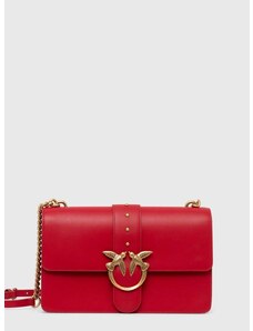 Kožená kabelka Pinko červená farba, 100053 A0F1