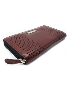Arwel Tmavo červená dámska kožená zipsová peňaženka Melinda