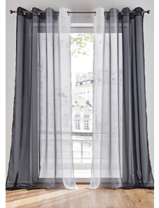bonprix Záclona s farebným prelivom (2 ks), s recyklovaným polyesterom, farba čierna, rozm. D/Š: 145/144 cm