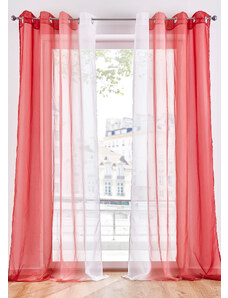 bonprix Záclona s farebným prelivom (2 ks), s recyklovaným polyesterom, farba červená, rozm. D/Š: 295/144 cm