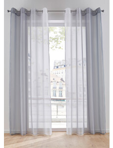 bonprix Záclona s farebným prelivom (2 ks), s recyklovaným polyesterom, farba šedá, rozm. D/Š: 265/144 cm