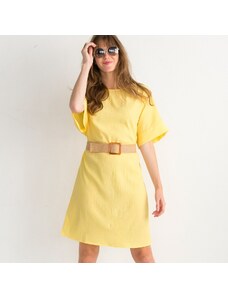 Blancheporte Rovné jednofarebné šaty so štruktúrou žltá 054