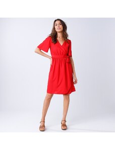 Blancheporte Jednofarebné zavinovacie šaty červená 040