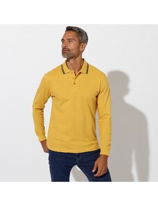 Blancheporte Polo tričko s prúžkom na golieri s dlhými rukávmi žltá 146