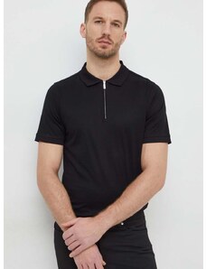 Bavlnené polo tričko Karl Lagerfeld čierna farba, s nášivkou