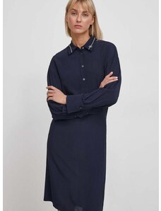Šaty Tommy Hilfiger tmavomodrá farba,mini,rovný strih,WW0WW41009