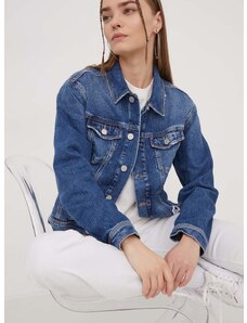 Rifľová bunda Tommy Jeans dámska,prechodná,DW0DW16986