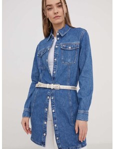 Rifľové šaty Tommy Jeans mini,rovný strih,DW0DW17542