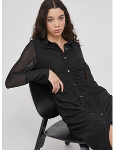 Šaty Dkny čierna farba, mini, rovný strih, DD3KP370